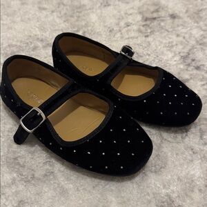 J. Crew Black velvet Girls Mary Jane dress Shoes